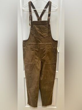 Aerie Corduroy Womens Brown Overalls Pants Adjustable Strap Size Medium NEW